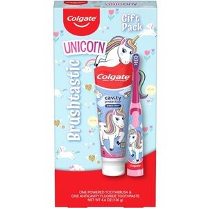 NEW! Colgate girls unicorn brushtastic gift pack one toothbrush & one toothpaste